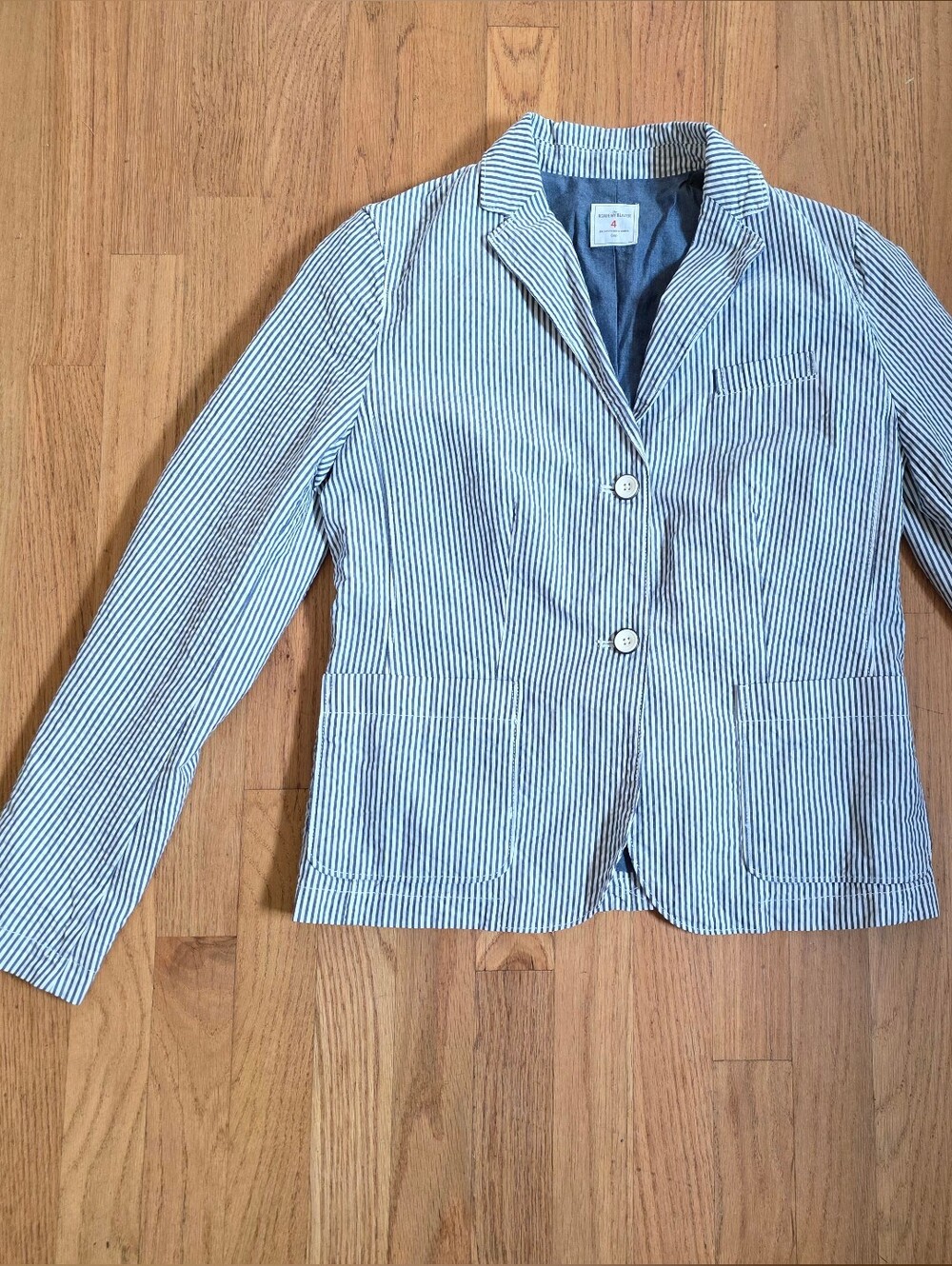 Womens Gap Academy Striped Blazer Jacket - Navy & White
